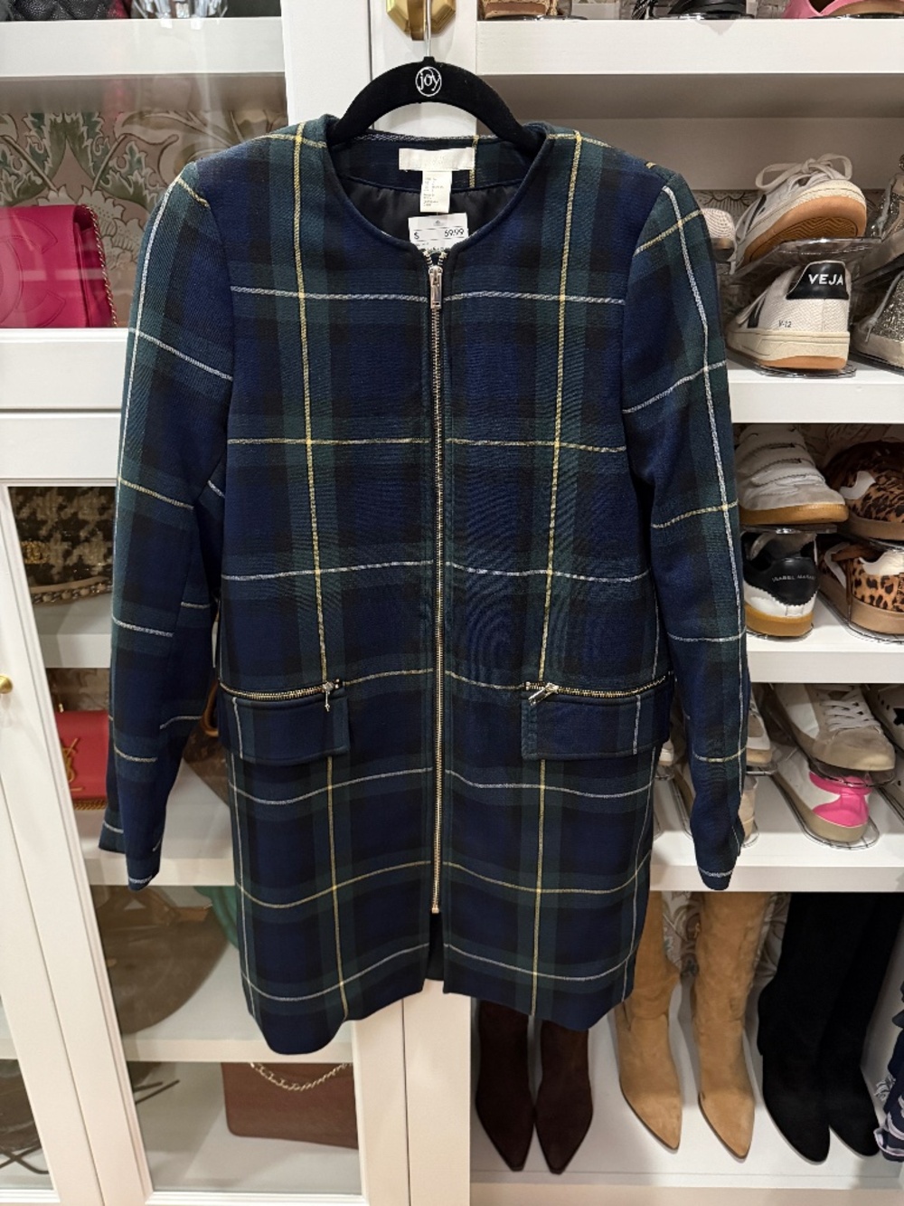 BNWT H&M Blackwatch Plaid Tartan Zipper Jacket